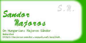 sandor majoros business card